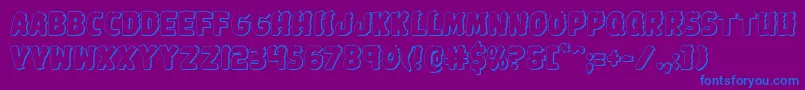 フォントJohnnytorch3D – 紫色の背景に青い文字