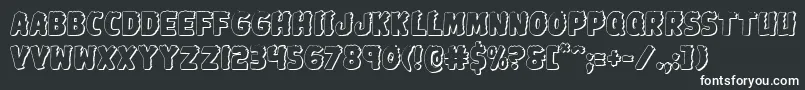 フォントJohnnytorch3D – 黒い背景に白い文字