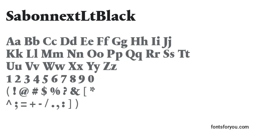 Schriftart SabonnextLtBlack – Alphabet, Zahlen, spezielle Symbole