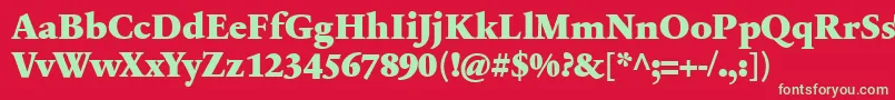 フォントSabonnextLtBlack – 赤い背景に緑の文字