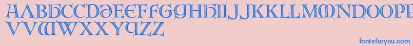 フォントBrandegoris – ピンクの背景に青い文字