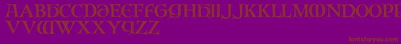 Brandegoris-Schriftart – Braune Schriften auf violettem Hintergrund