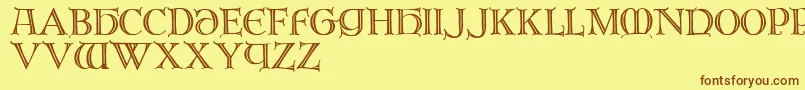 Brandegoris Font – Brown Fonts on Yellow Background