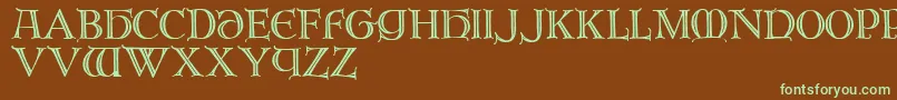 Шрифт Brandegoris – зелёные шрифты на коричневом фоне