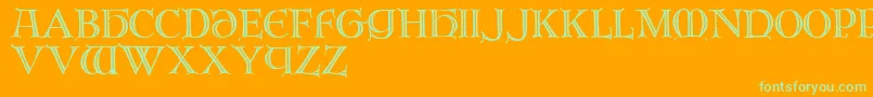 Brandegoris Font – Green Fonts on Orange Background