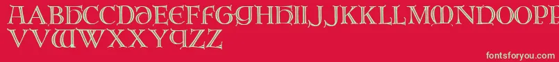 フォントBrandegoris – 赤い背景に緑の文字