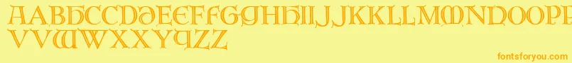 Brandegoris Font – Orange Fonts on Yellow Background