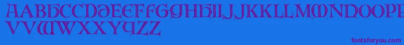 Brandegoris Font – Purple Fonts on Blue Background