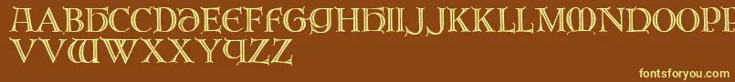 Шрифт Brandegoris – жёлтые шрифты на коричневом фоне