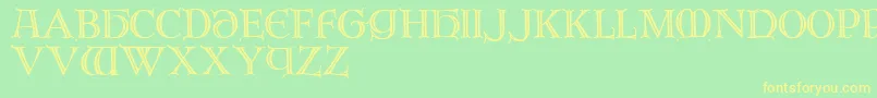 Brandegoris Font – Yellow Fonts on Green Background