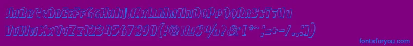 BancodiBold-Schriftart – Blaue Schriften auf violettem Hintergrund