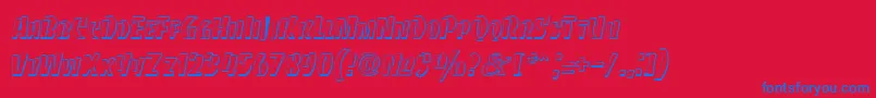 BancodiBold-Schriftart – Blaue Schriften auf rotem Hintergrund