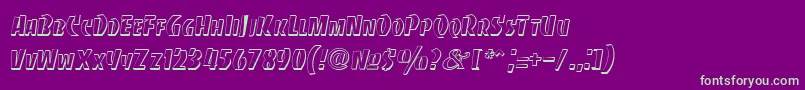 フォントBancodiBold – 紫の背景に緑のフォント