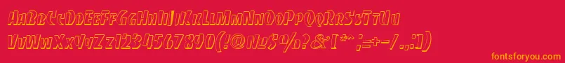 フォントBancodiBold – 赤い背景にオレンジの文字