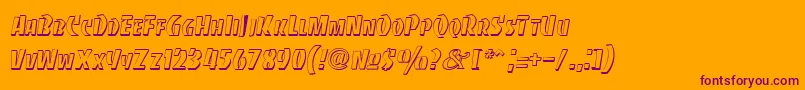 BancodiBold-Schriftart – Violette Schriften auf orangefarbenem Hintergrund