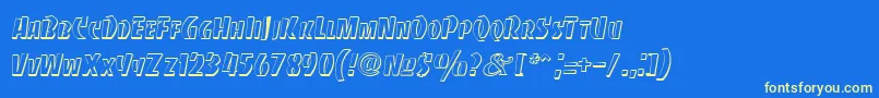 BancodiBold Font – Yellow Fonts on Blue Background