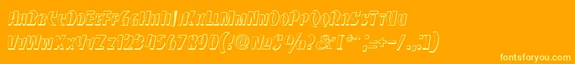 Fonte BancodiBold – fontes amarelas em um fundo laranja