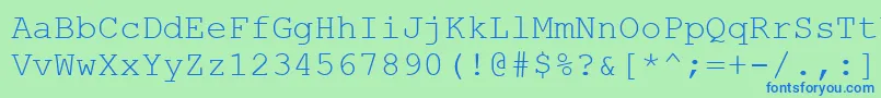 フォントCour0 – 青い文字は緑の背景です。