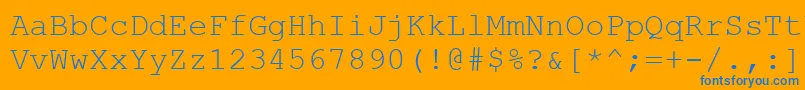 Cour0 Font – Blue Fonts on Orange Background