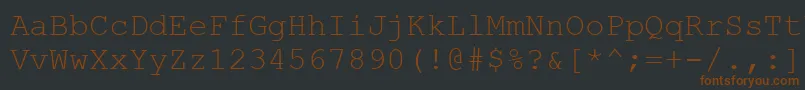 Шрифт Cour0 – коричневые шрифты на чёрном фоне