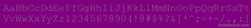 フォントCour0 – 紫の背景に灰色の文字