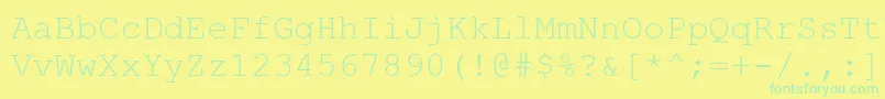 Cour0 Font – Green Fonts on Yellow Background