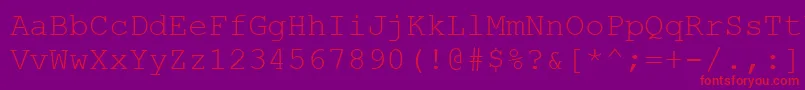 Cour0 Font – Red Fonts on Purple Background