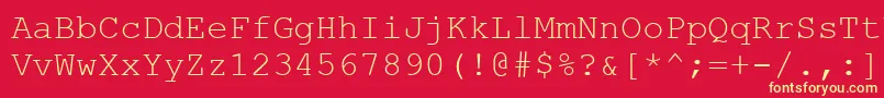 Cour0 Font – Yellow Fonts on Red Background