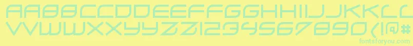 フォントZerohourRegular – 黄色い背景に緑の文字