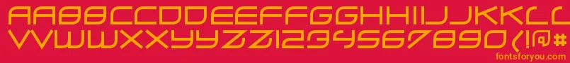 フォントZerohourRegular – 赤い背景にオレンジの文字