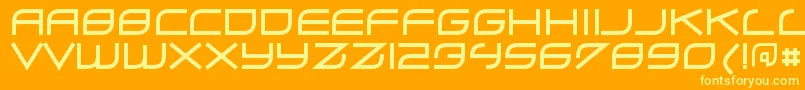 Czcionka ZerohourRegular – żółte czcionki na pomarańczowym tle