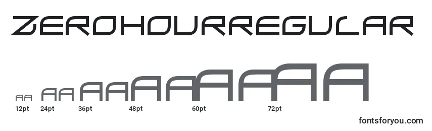 Размеры шрифта ZerohourRegular