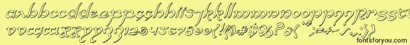 Halfelven3Dital Font – Black Fonts on Yellow Background
