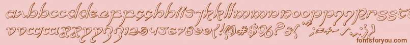 Halfelven3Dital-Schriftart – Braune Schriften auf rosa Hintergrund