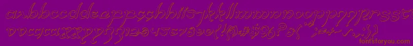 Halfelven3Dital Font – Brown Fonts on Purple Background