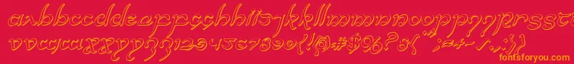 Halfelven3Dital Font – Orange Fonts on Red Background