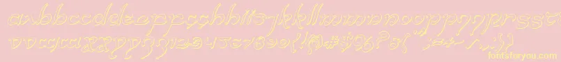 Halfelven3Dital Font – Yellow Fonts on Pink Background