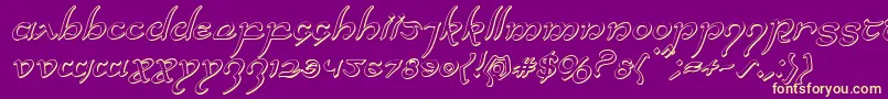 Halfelven3Dital Font – Yellow Fonts on Purple Background