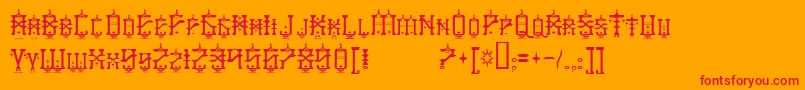 BabyJeepers Font – Red Fonts on Orange Background