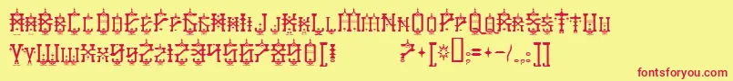 BabyJeepers Font – Red Fonts on Yellow Background