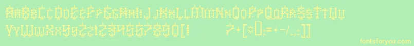 BabyJeepers Font – Yellow Fonts on Green Background
