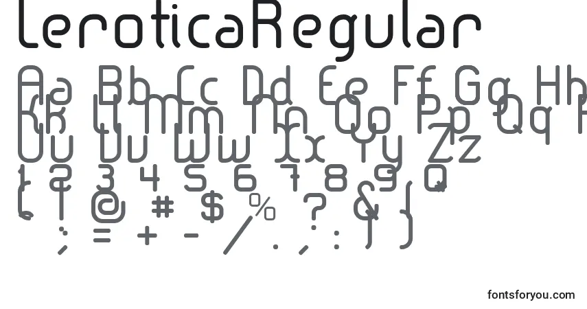LeroticaRegular (116769)-fontti – aakkoset, numerot, erikoismerkit
