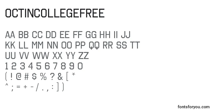 Schriftart OctinCollegeFree – Alphabet, Zahlen, spezielle Symbole