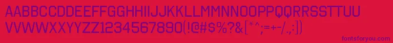 Czcionka OctinCollegeFree – fioletowe czcionki na czerwonym tle