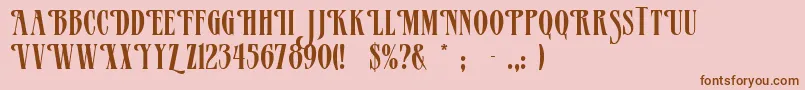 MazamaRegular-fontti – ruskeat fontit vaaleanpunaisella taustalla