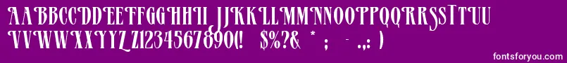 MazamaRegular-fontti – valkoiset fontit violetilla taustalla