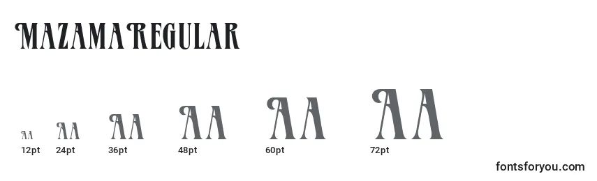 Размеры шрифта MazamaRegular