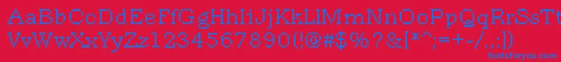 Czcionka Rough17Bold – niebieskie czcionki na czerwonym tle