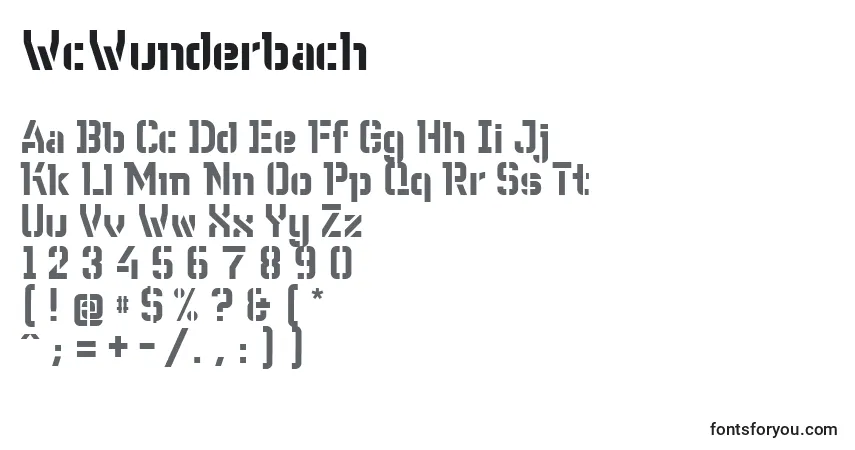 Czcionka WcWunderbach (116773) – alfabet, cyfry, specjalne znaki