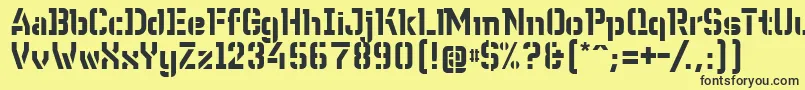 WcWunderbach Font – Black Fonts on Yellow Background